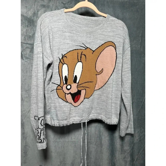 Women'S Tom &‎ Jerry Looney Toons Pull Over Sweatshirt Sz M 90S Y2K Cartoon - Picture 1 of 4